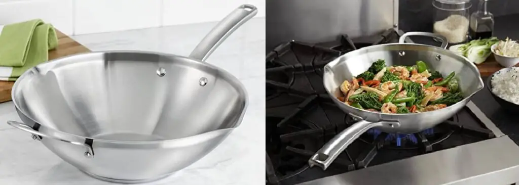 Calphalon best stainless steel 12 inch flat bottom wok