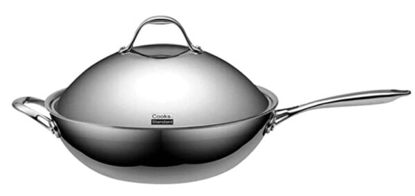 Cooks standard 13 inch best stainless steel wok with cover