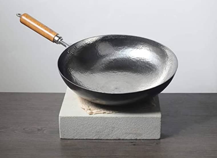 Mecete Wok pan 4th Generation, Traditional best Hand Hammered Carbon Steel Wok Review