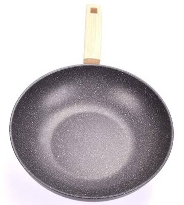 alluflon etnea aluminum wooden inexpensive wok