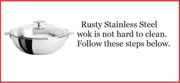 how to clean a burnt stainless steel wok