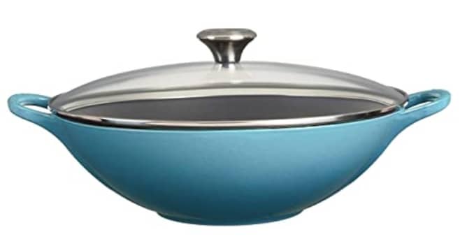 Marine Le creuset enameled best cast iron wok review