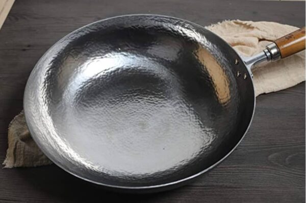 Mecete Wok pan 4th Generation, Traditional best Hand Hammered Uncoated Carbon Steel Pow Wok